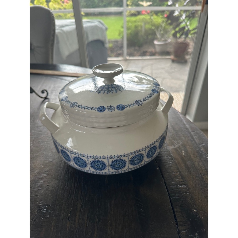 Pontesa Granada Soup Tureen with Lid Castilian Collection‎ Blue White Ironstone